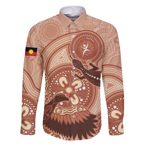 NAIDOC 2025 Strength Vision & Legacy Family Matching Off Shoulder Maxi Dress and Hawaiian Shirt Future Dreaming - Taupe