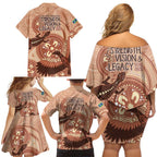 NAIDOC 2025 Strength Vision & Legacy Family Matching Off Shoulder Short Dress and Hawaiian Shirt Future Dreaming - Taupe