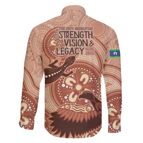 NAIDOC 2025 Strength Vision & Legacy Family Matching Off Shoulder Short Dress and Hawaiian Shirt Future Dreaming - Taupe