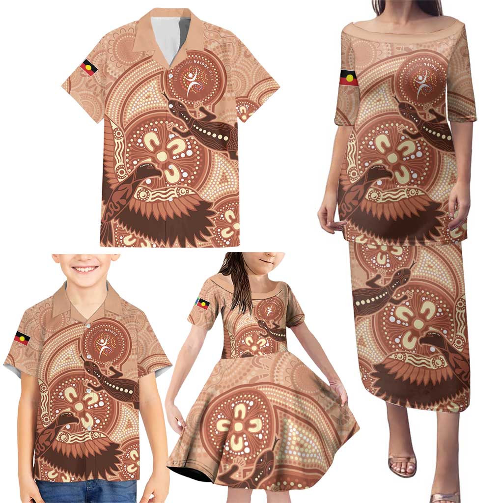 NAIDOC 2025 Strength Vision & Legacy Family Matching Puletasi and Hawaiian Shirt Future Dreaming - Taupe