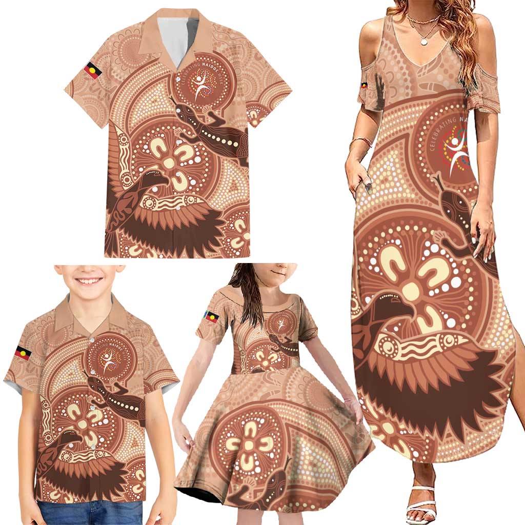NAIDOC 2025 Strength Vision & Legacy Family Matching Summer Maxi Dress and Hawaiian Shirt Future Dreaming - Taupe