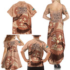NAIDOC 2025 Strength Vision & Legacy Family Matching Summer Maxi Dress and Hawaiian Shirt Future Dreaming - Taupe