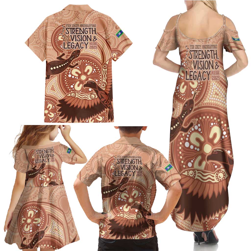 NAIDOC 2025 Strength Vision & Legacy Family Matching Summer Maxi Dress and Hawaiian Shirt Future Dreaming - Taupe