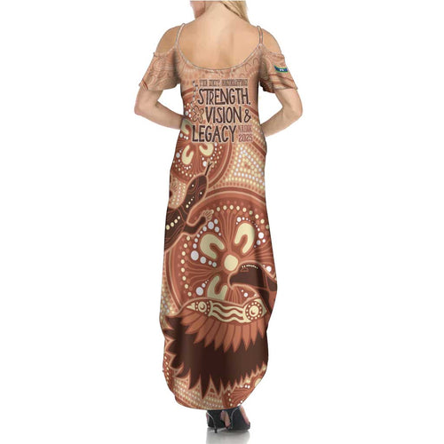 NAIDOC 2025 Strength Vision & Legacy Family Matching Summer Maxi Dress and Hawaiian Shirt Future Dreaming - Taupe