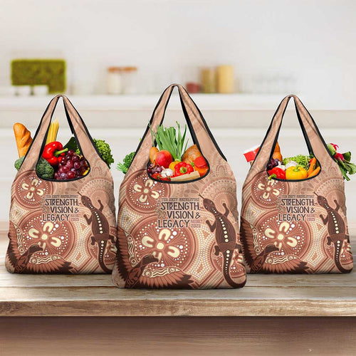 NAIDOC 2025 Strength Vision & Legacy Grocery Bag Future Dreaming - Taupe