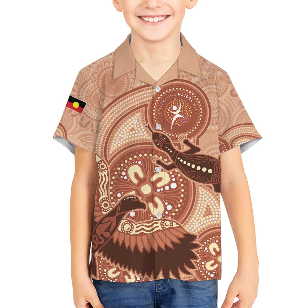 NAIDOC 2025 Strength Vision & Legacy Kid Hawaiian Shirt Future Dreaming - Taupe