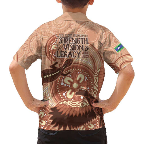 NAIDOC 2025 Strength Vision & Legacy Kid Hawaiian Shirt Future Dreaming - Taupe