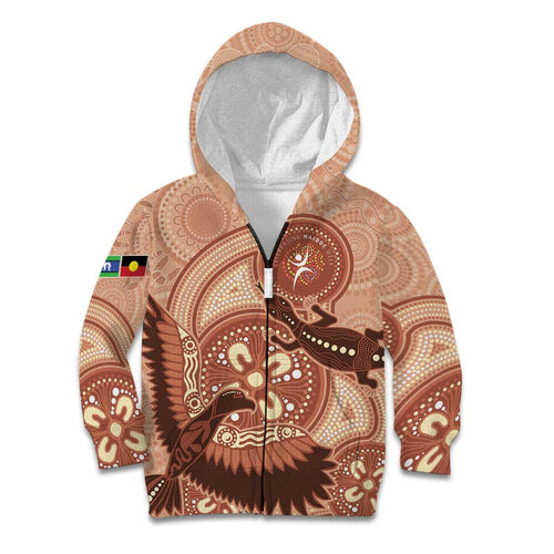 NAIDOC 2025 Strength Vision & Legacy Kid Hoodie Future Dreaming - Taupe