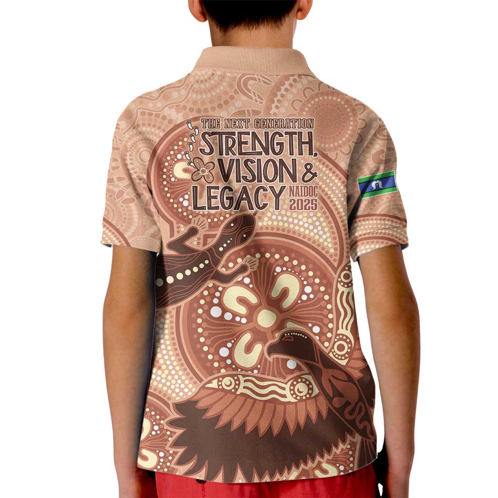 NAIDOC 2025 Strength Vision & Legacy Kid Polo Shirt Future Dreaming - Taupe