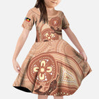 NAIDOC 2025 Strength Vision & Legacy Kid Short Sleeve Dress Future Dreaming - Taupe