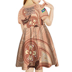 NAIDOC 2025 Strength Vision & Legacy Kid Short Sleeve Dress Future Dreaming - Taupe