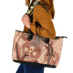 NAIDOC 2025 Strength Vision & Legacy Leather Tote Bag Future Dreaming - Taupe