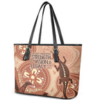 NAIDOC 2025 Strength Vision & Legacy Leather Tote Bag Future Dreaming - Taupe
