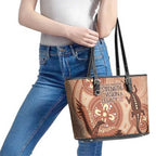 NAIDOC 2025 Strength Vision & Legacy Leather Tote Bag Future Dreaming - Taupe