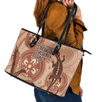 NAIDOC 2025 Strength Vision & Legacy Leather Tote Bag Future Dreaming - Taupe