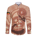 NAIDOC 2025 Strength Vision & Legacy Long Sleeve Button Shirt Future Dreaming - Taupe