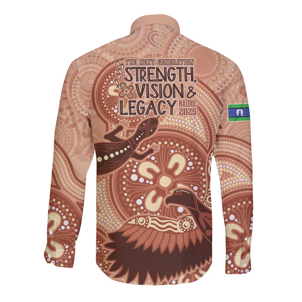 NAIDOC 2025 Strength Vision & Legacy Long Sleeve Button Shirt Future Dreaming - Taupe