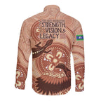 NAIDOC 2025 Strength Vision & Legacy Long Sleeve Button Shirt Future Dreaming - Taupe