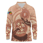 NAIDOC 2025 Strength Vision & Legacy Long Sleeve Polo Shirt Future Dreaming - Taupe