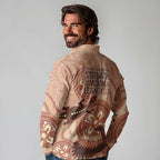 NAIDOC 2025 Strength Vision & Legacy Long Sleeve Polo Shirt Future Dreaming - Taupe
