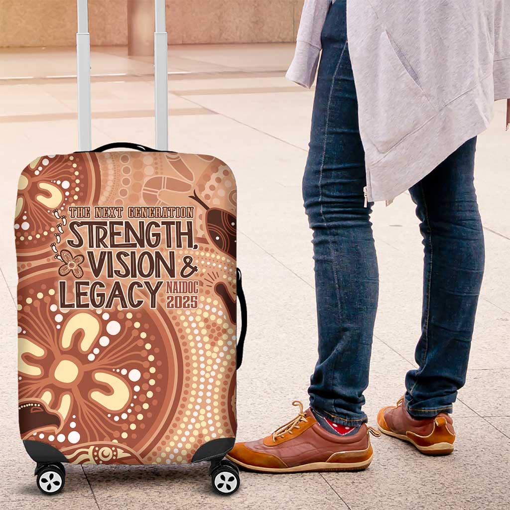 NAIDOC 2025 Strength Vision & Legacy Luggage Cover Future Dreaming - Taupe