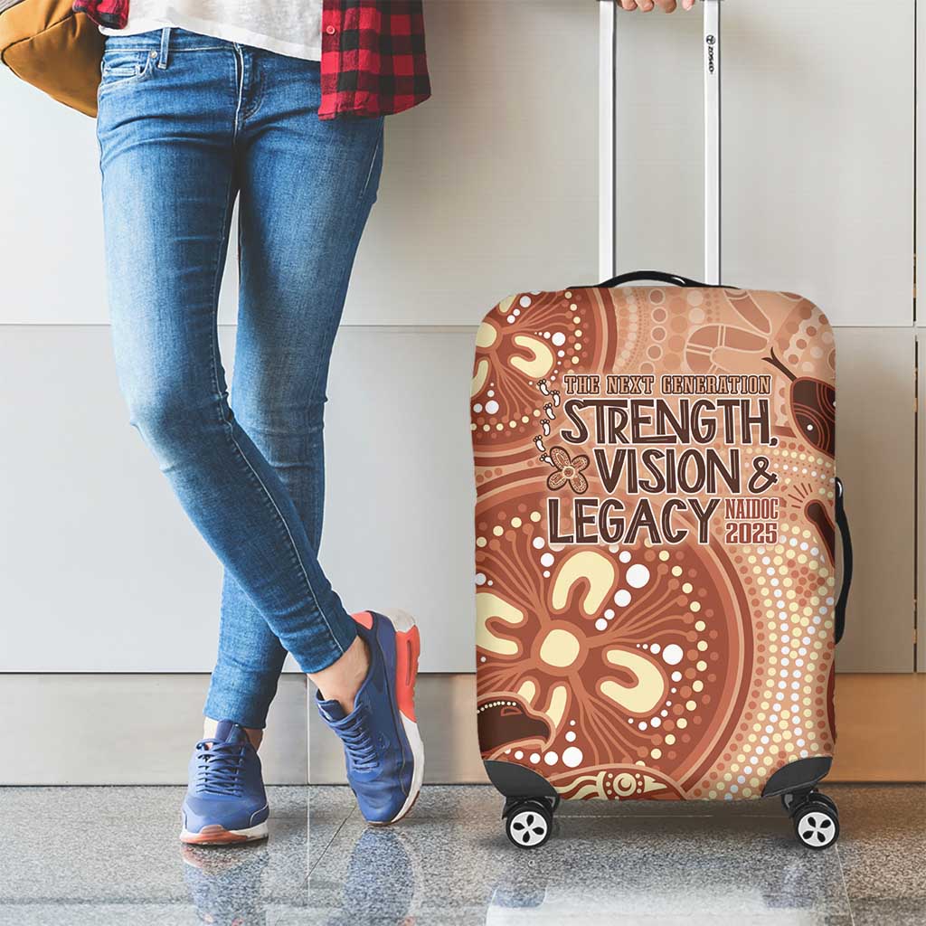 NAIDOC 2025 Strength Vision & Legacy Luggage Cover Future Dreaming - Taupe