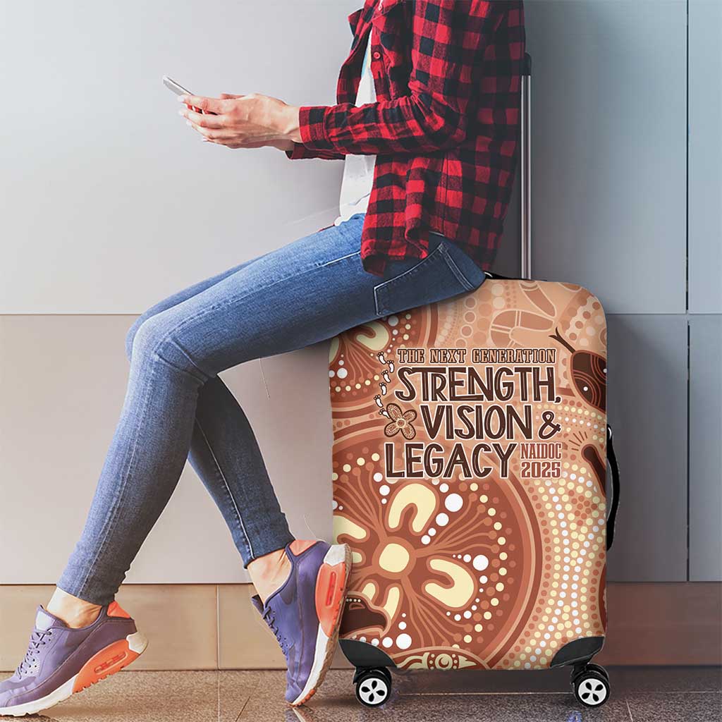 NAIDOC 2025 Strength Vision & Legacy Luggage Cover Future Dreaming - Taupe