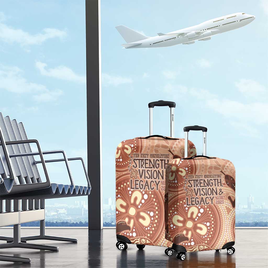 NAIDOC 2025 Strength Vision & Legacy Luggage Cover Future Dreaming - Taupe