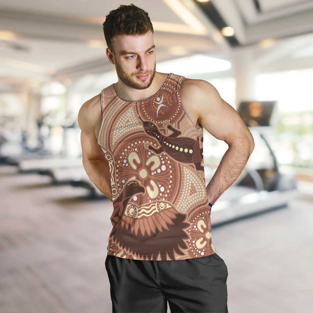 NAIDOC 2025 Strength Vision & Legacy Men Tank Top Future Dreaming - Taupe