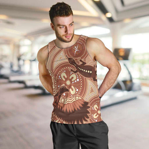 NAIDOC 2025 Strength Vision & Legacy Men Tank Top Future Dreaming - Taupe