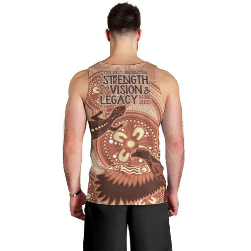 NAIDOC 2025 Strength Vision & Legacy Men Tank Top Future Dreaming - Taupe