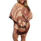 NAIDOC 2025 Strength Vision & Legacy Off Shoulder Short Dress Future Dreaming - Taupe