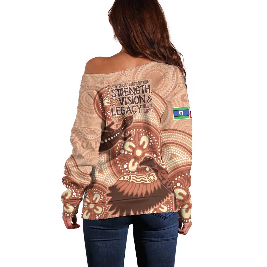 NAIDOC 2025 Strength Vision & Legacy Off Shoulder Sweater Future Dreaming - Taupe