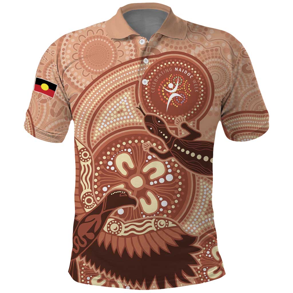 NAIDOC 2025 Strength Vision & Legacy Polo Shirt Future Dreaming - Taupe