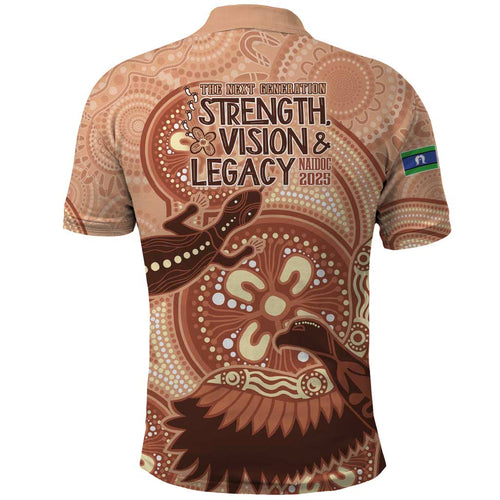 NAIDOC 2025 Strength Vision & Legacy Polo Shirt Future Dreaming - Taupe
