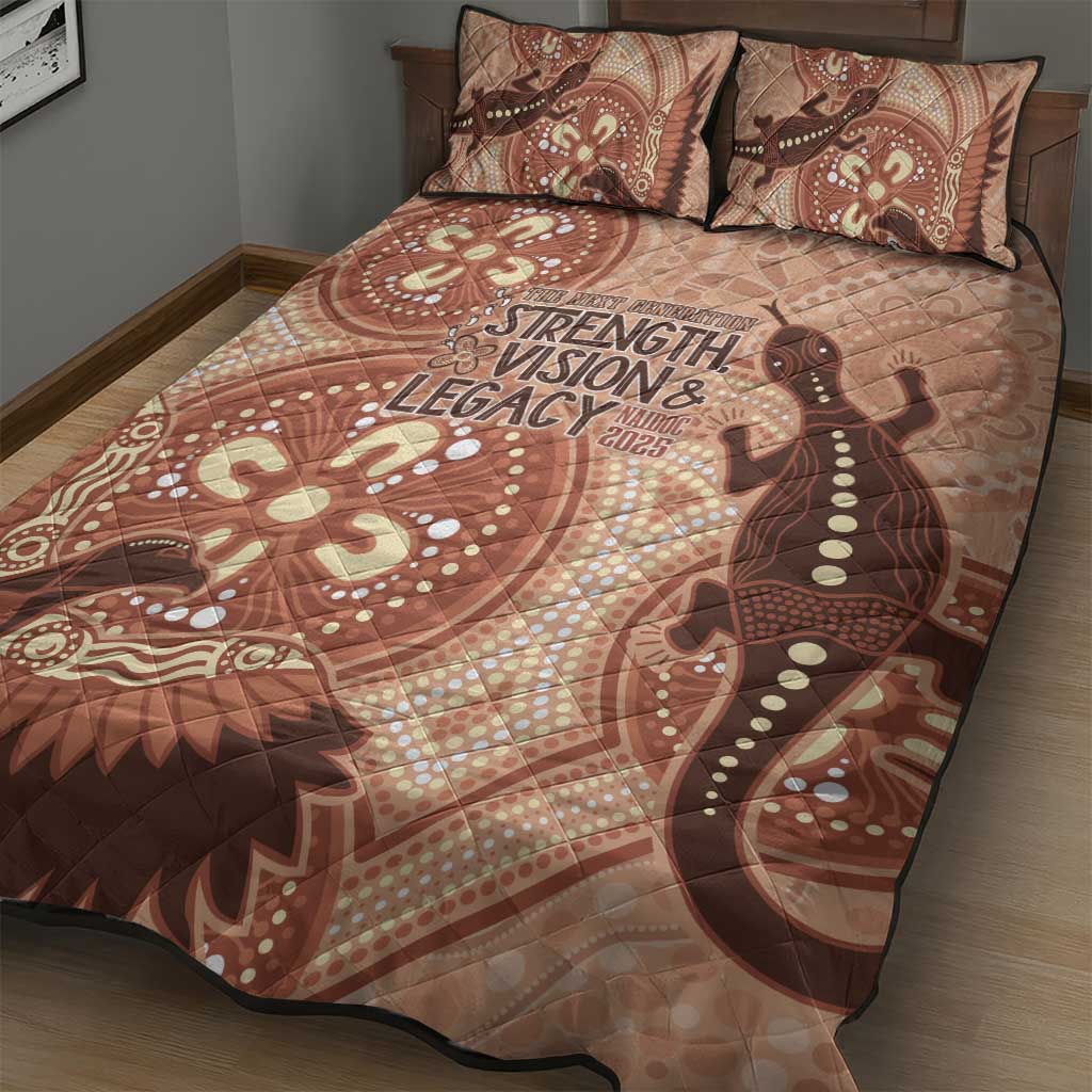 NAIDOC 2025 Strength Vision & Legacy Quilt Bed Set Future Dreaming - Taupe