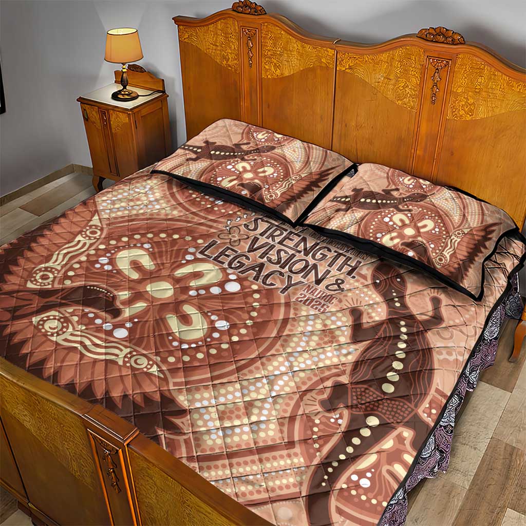 NAIDOC 2025 Strength Vision & Legacy Quilt Bed Set Future Dreaming - Taupe