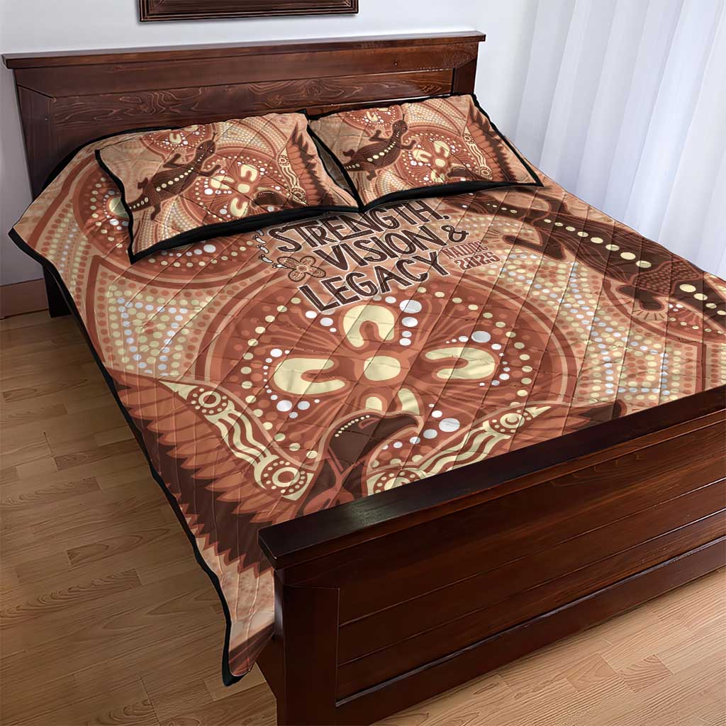 NAIDOC 2025 Strength Vision & Legacy Quilt Bed Set Future Dreaming - Taupe