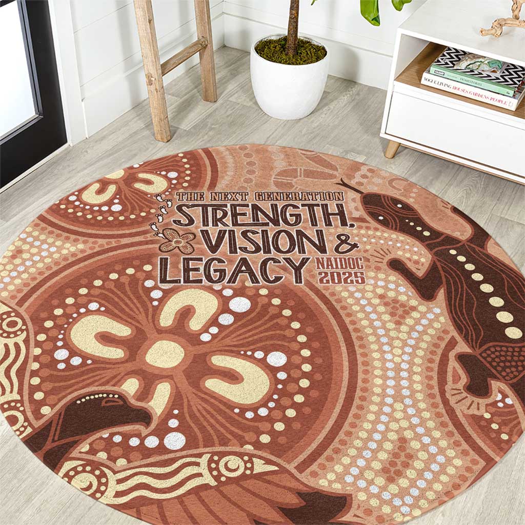 NAIDOC 2025 Strength Vision & Legacy Round Carpet Future Dreaming - Taupe
