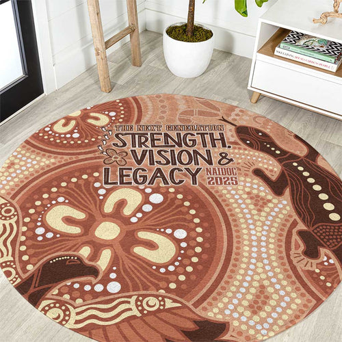 NAIDOC 2025 Strength Vision & Legacy Round Carpet Future Dreaming - Taupe