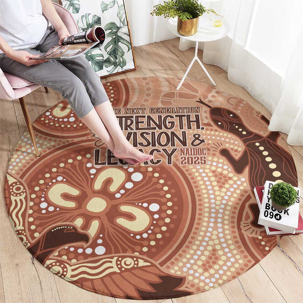 NAIDOC 2025 Strength Vision & Legacy Round Carpet Future Dreaming - Taupe