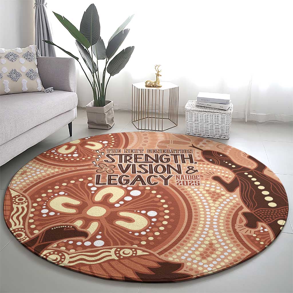 NAIDOC 2025 Strength Vision & Legacy Round Carpet Future Dreaming - Taupe