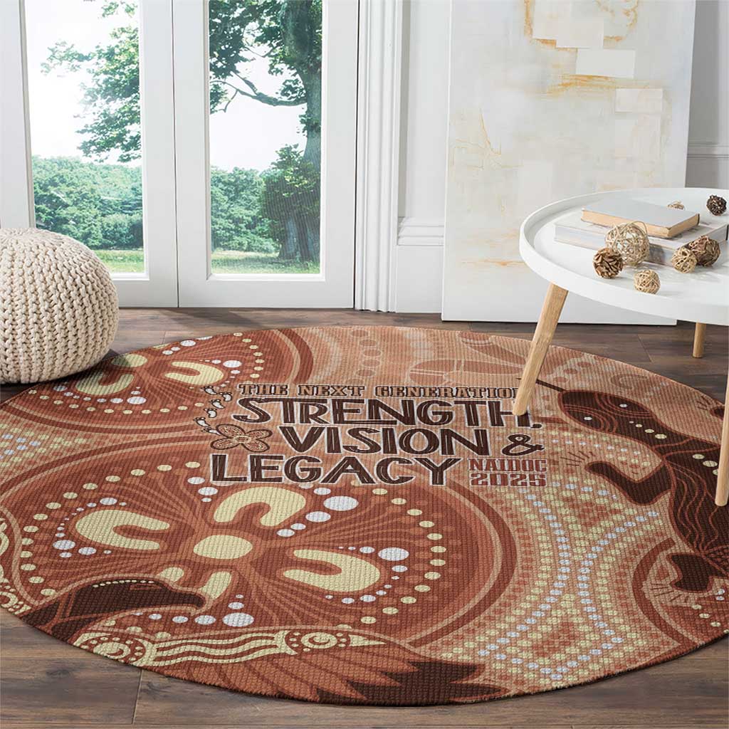 NAIDOC 2025 Strength Vision & Legacy Round Carpet Future Dreaming - Taupe