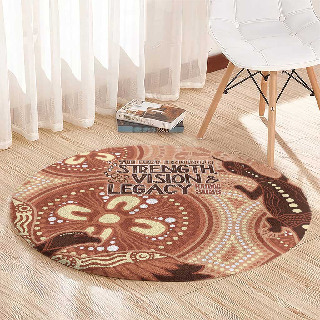 NAIDOC 2025 Strength Vision & Legacy Round Carpet Future Dreaming - Taupe