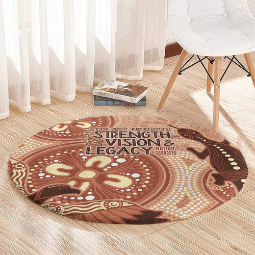 NAIDOC 2025 Strength Vision & Legacy Round Carpet Future Dreaming - Taupe