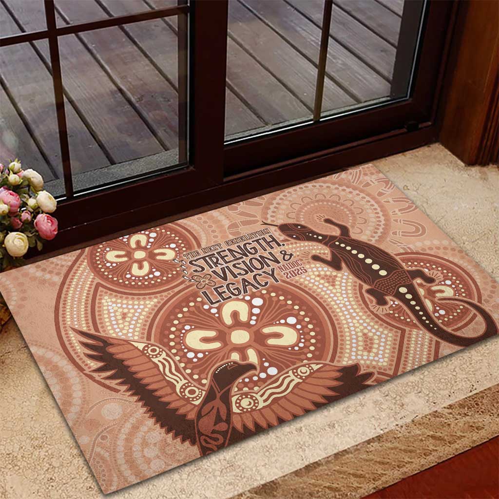 NAIDOC 2025 Strength Vision & Legacy Rubber Doormat Future Dreaming - Taupe