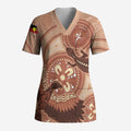 NAIDOC 2025 Strength Vision & Legacy Scrub Top Future Dreaming - Taupe - Aussie Hoodie