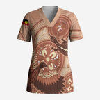 NAIDOC 2025 Strength Vision & Legacy Scrub Top Future Dreaming - Taupe - Aussie Hoodie