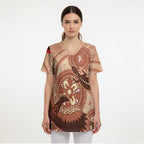 NAIDOC 2025 Strength Vision & Legacy Scrub Top Future Dreaming - Taupe - Aussie Hoodie