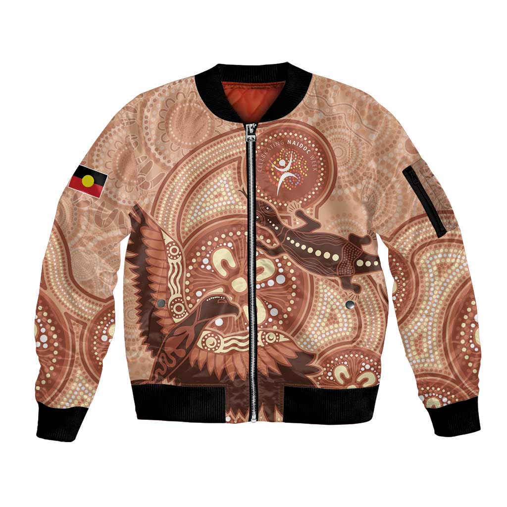 NAIDOC 2025 Strength Vision & Legacy Sleeve Zip Bomber Jacket Future Dreaming - Taupe